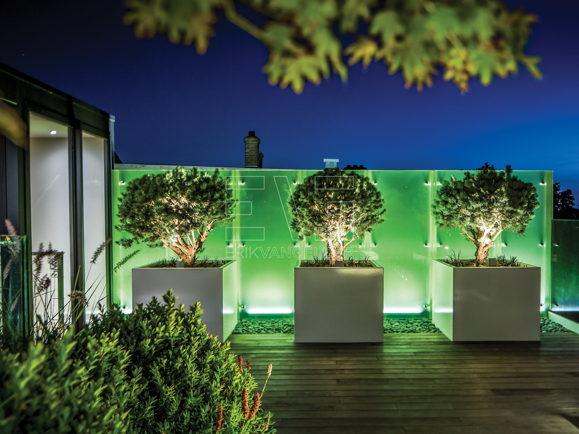 Luxe plantenbakken strak design wit vierkant modern pinus sylvestris watereri modern sfeervol erikvangelder tuindesign luxury gardens