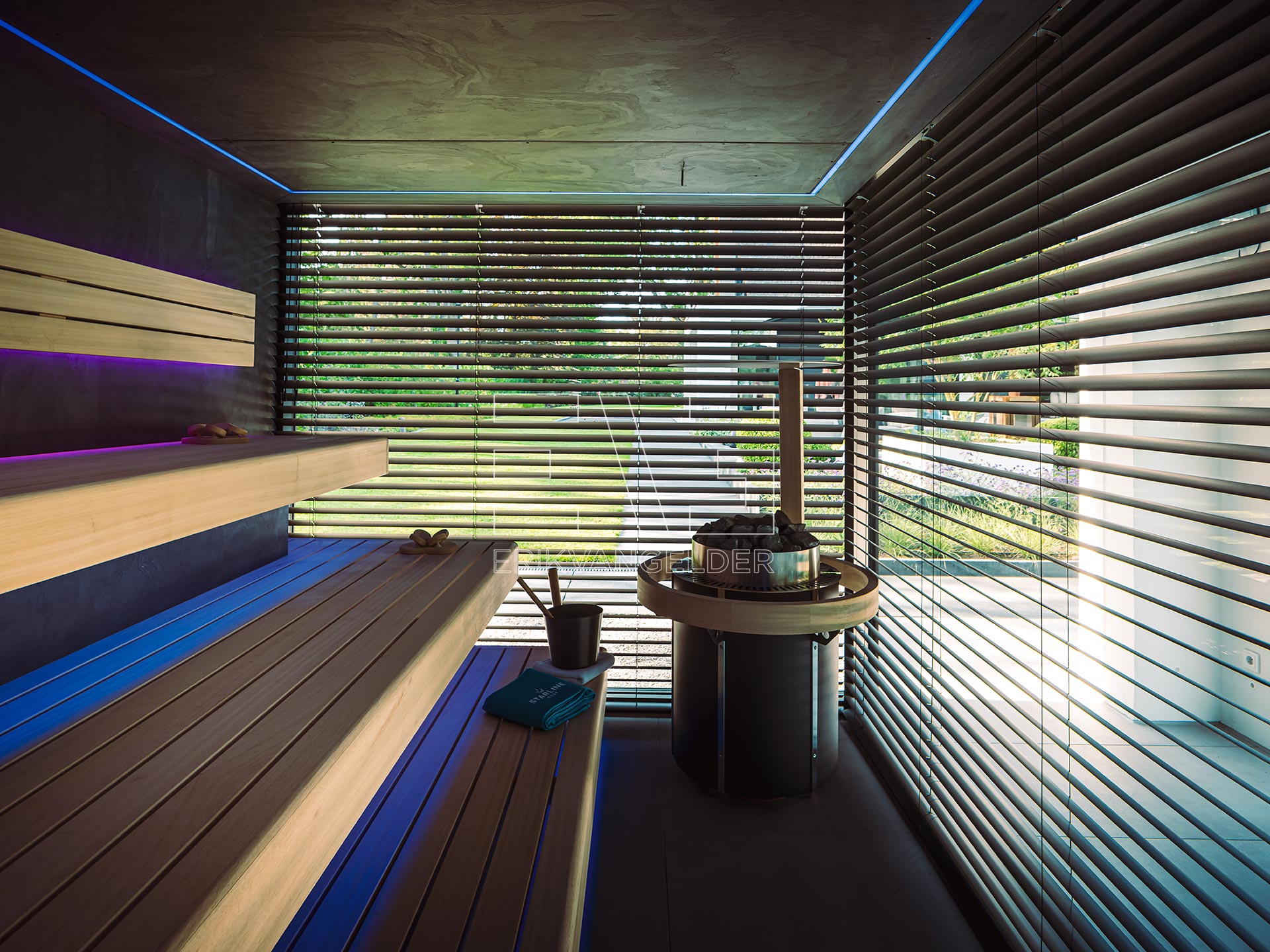 Tuinontwerp poolhouse sauna welness design