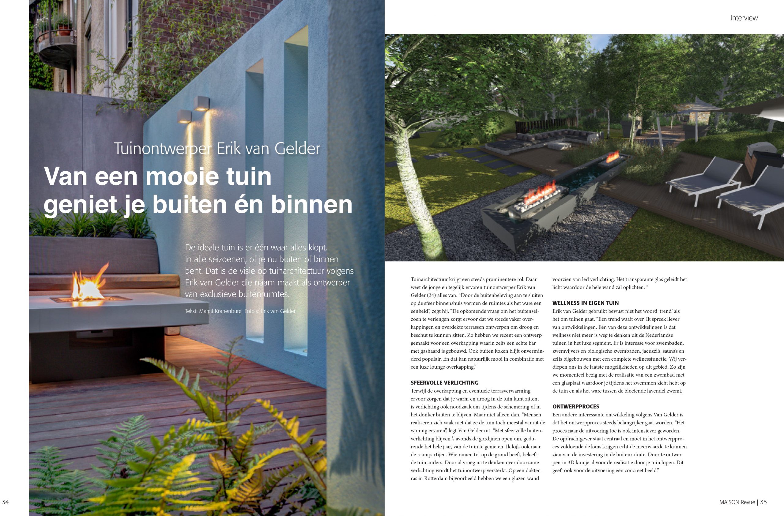 publicatie tuinontwerp maison revue genieten van een mooie tuin van buiten en binnen